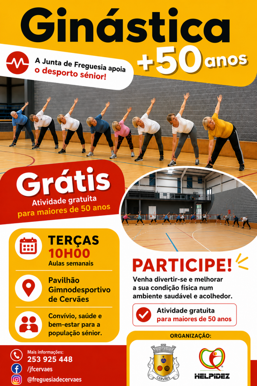 Gin&aacute;stica S&eacute;nior em Cerv&atilde;es &ndash; Mais de 50 anos